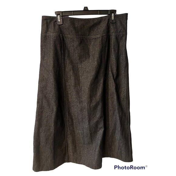 Baby-O Skirt Womens Sz 12 midi Blue Denim USA longline hipster Modest Y2K New - Picture 1 of 8